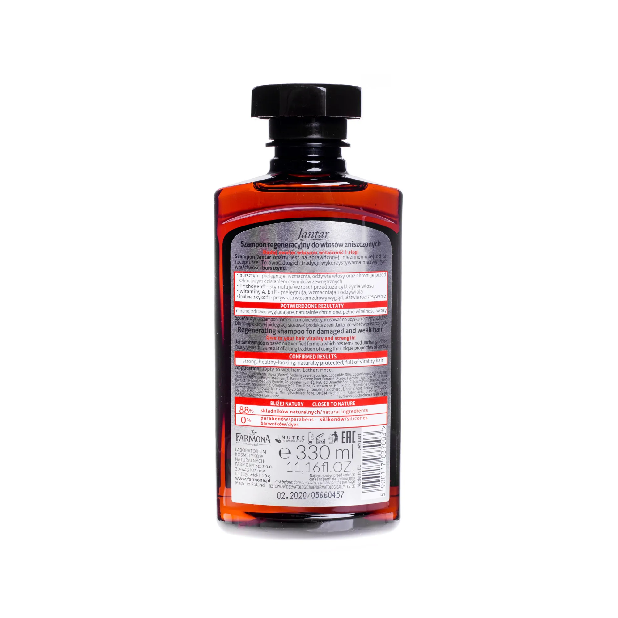 Jantar, szampon z wyciągiem z bursztynu, 330 ml 
