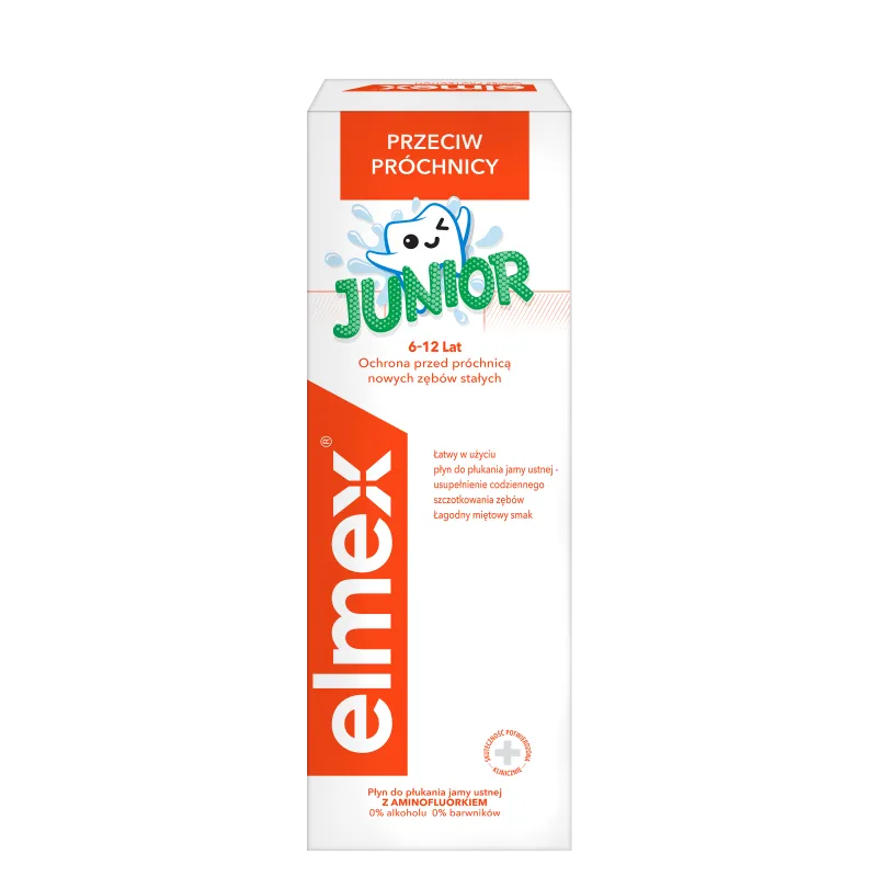 elmex Junior płyn do płukania jamy ustnej dla dzieci 6-12 lat, 400 ml