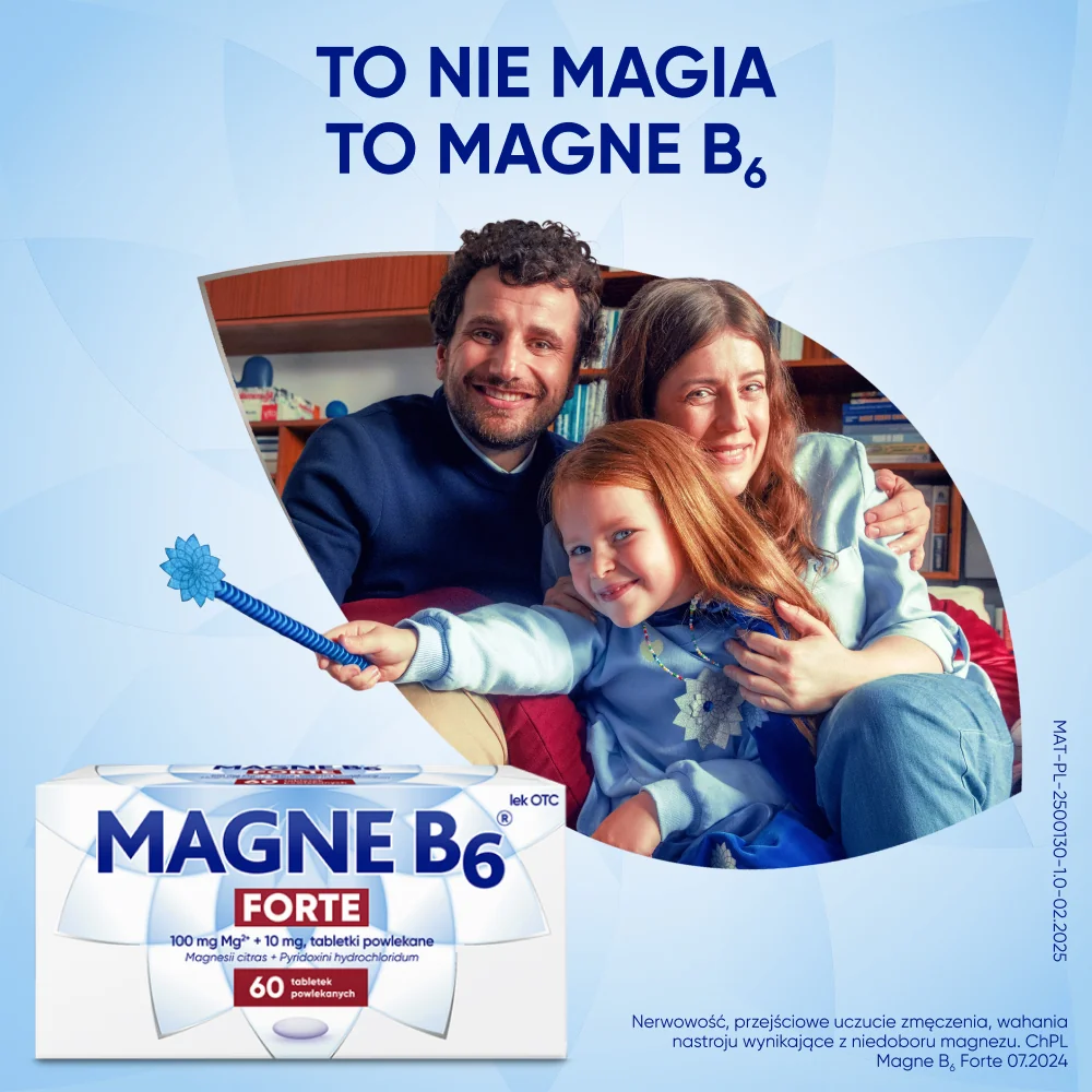 Magne B6 Forte 100 mg + 10 mg, 60 tabletek powlekanych