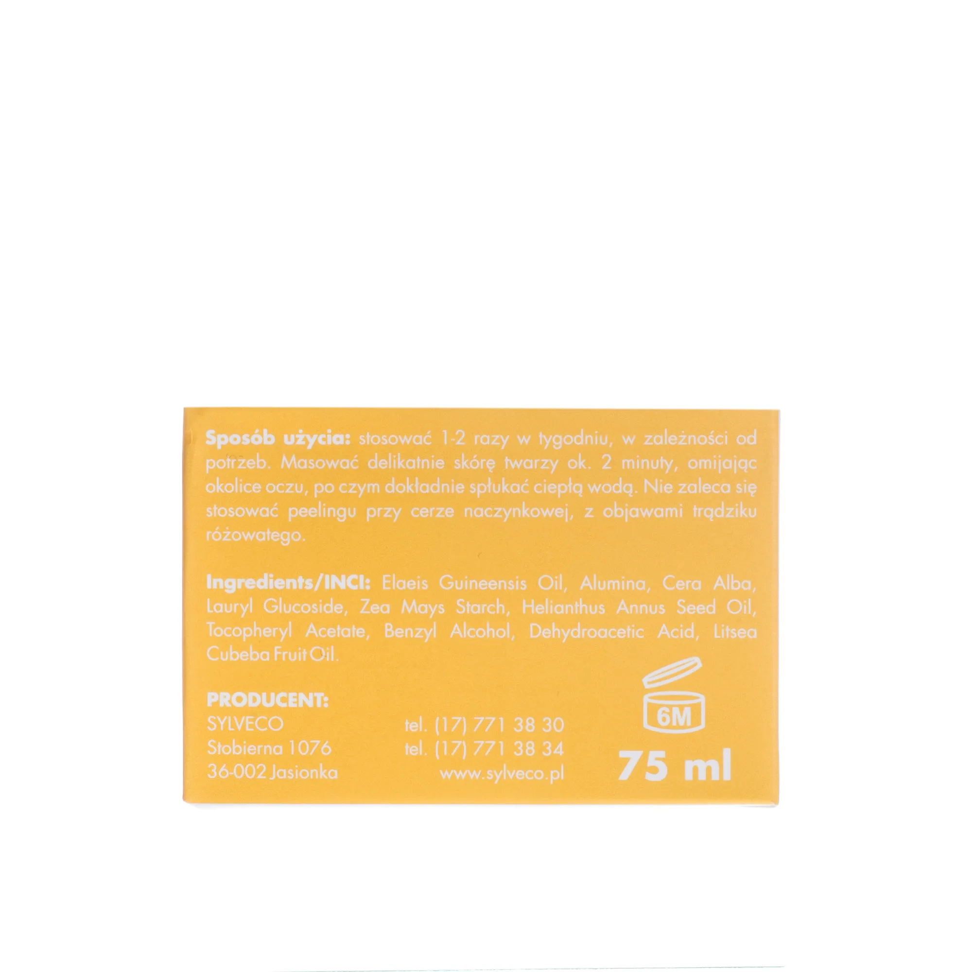 Sylveco, wygładzający peeling do twarzy, 75 ml 