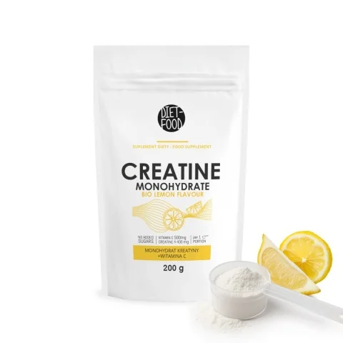 DIET-FOOD Kreatyna Monohydrat z Witaminą C cytryna, proszek, 200 g