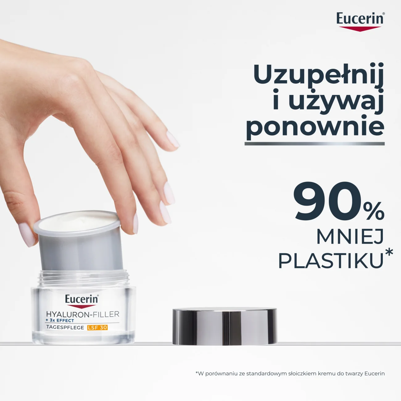 Eucerin Hyaluron-Filler przeciwzmarszczkowy krem na dzień do każdego typu skóry SPF 30 REFILL, 50 ml