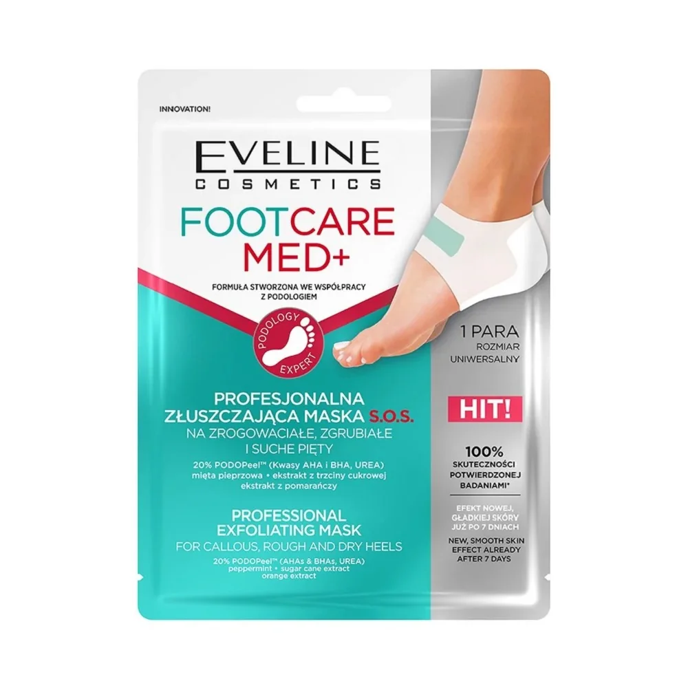 Eveline Cosmetics Foot Care Med+ profesjonalna maska do stóp złuszczająca, 1 sztuka
