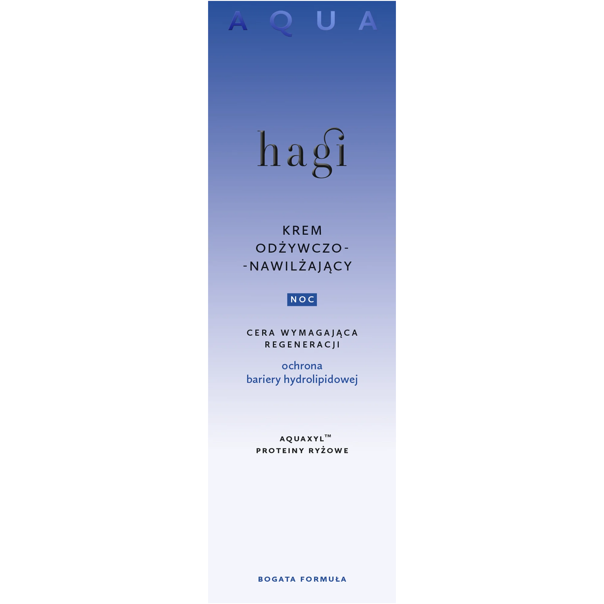 Hagi Aqua Zone krem odżywczo-nawilżający na noc cera wymagająca regeneracji, 50 ml