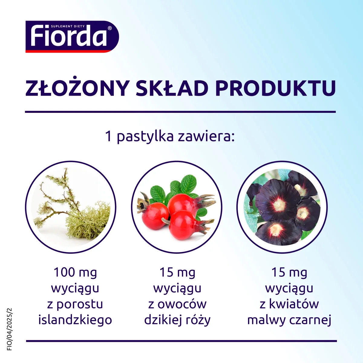 Fiorda 60 pastylek do ssania o smaku porzeczkowym