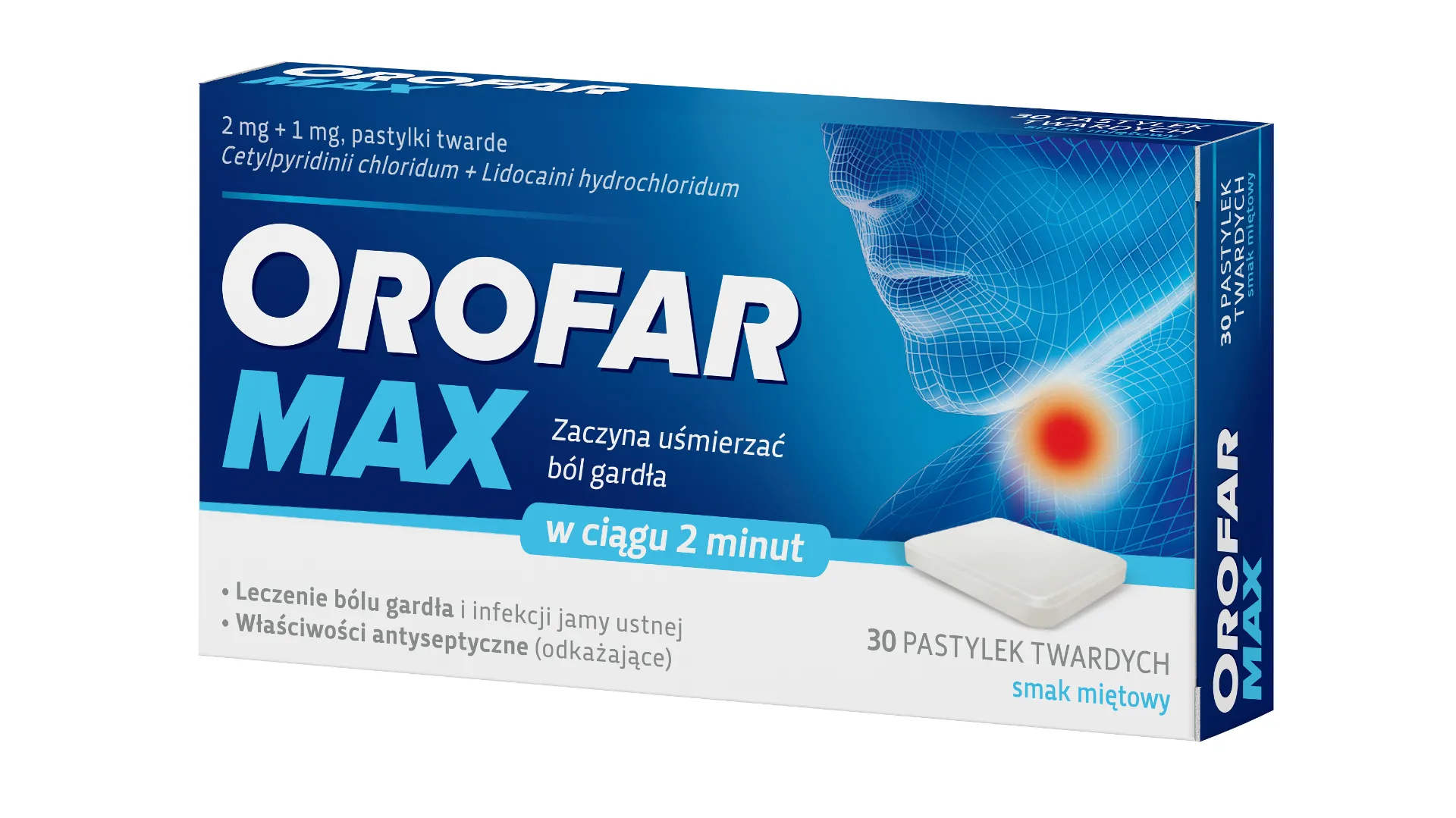 Orofar Max 2 mg + 1 mg, 30 pastylek twardych 