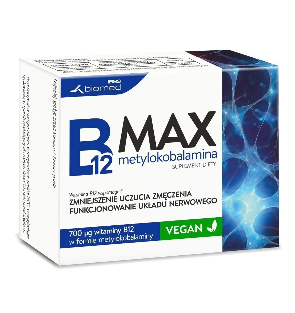 B12 Max Metylokobalamina 60 tabletek