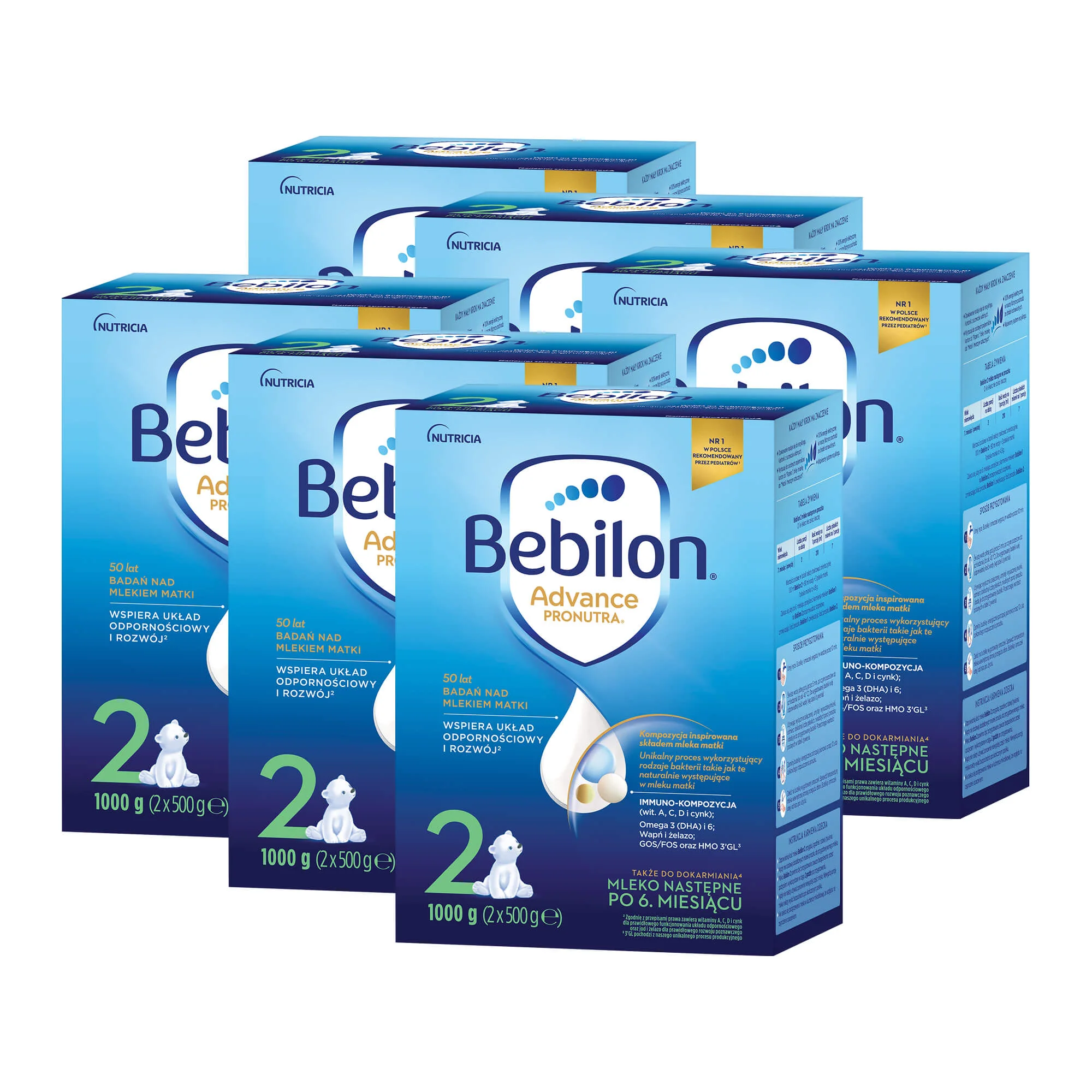 Bebilon 2 Advance Pronutra mleko następne po 6. miesiącu, 6x1000 g