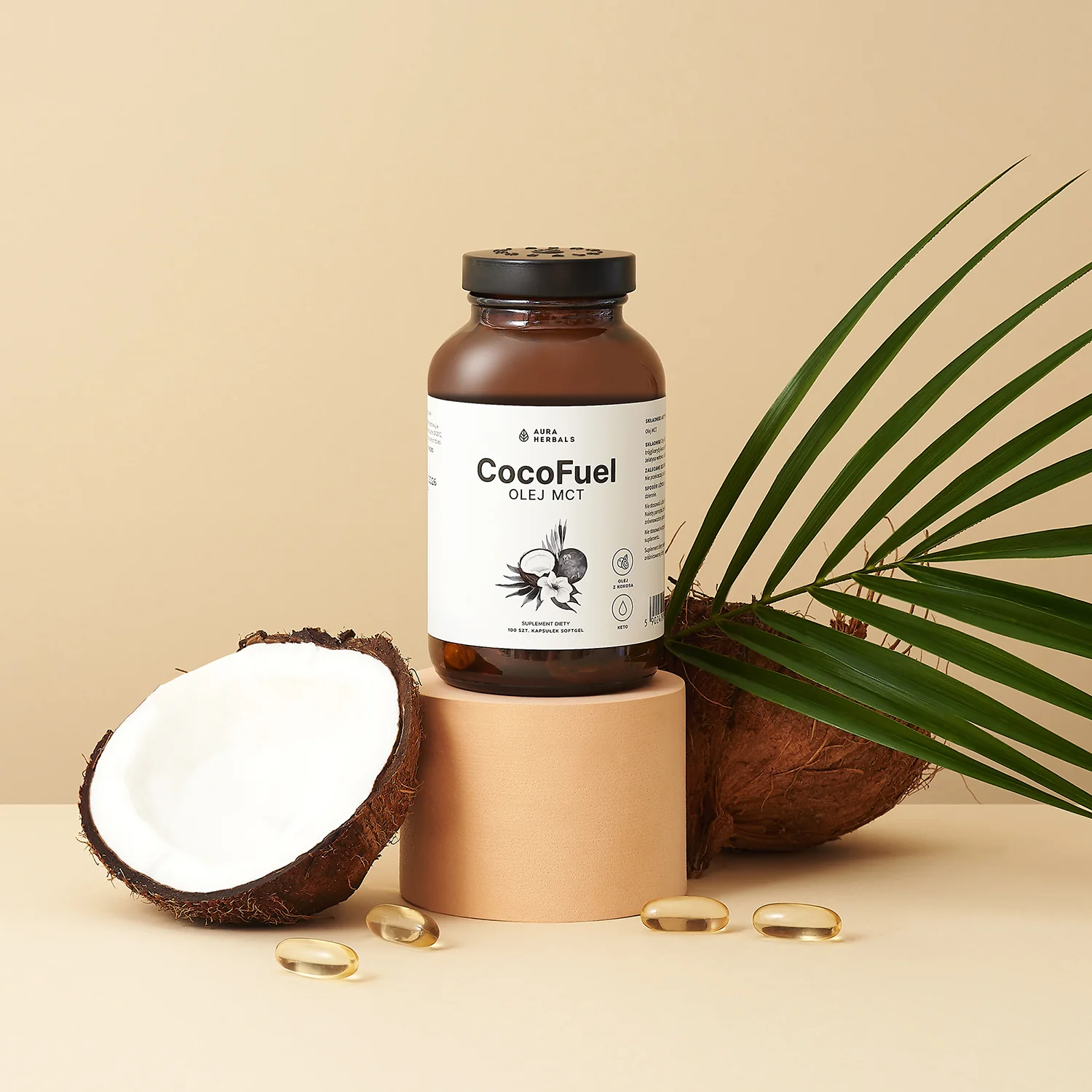 Aura Herbals Coco Fuel olej MCT 2000 mg, 100 kapsułek