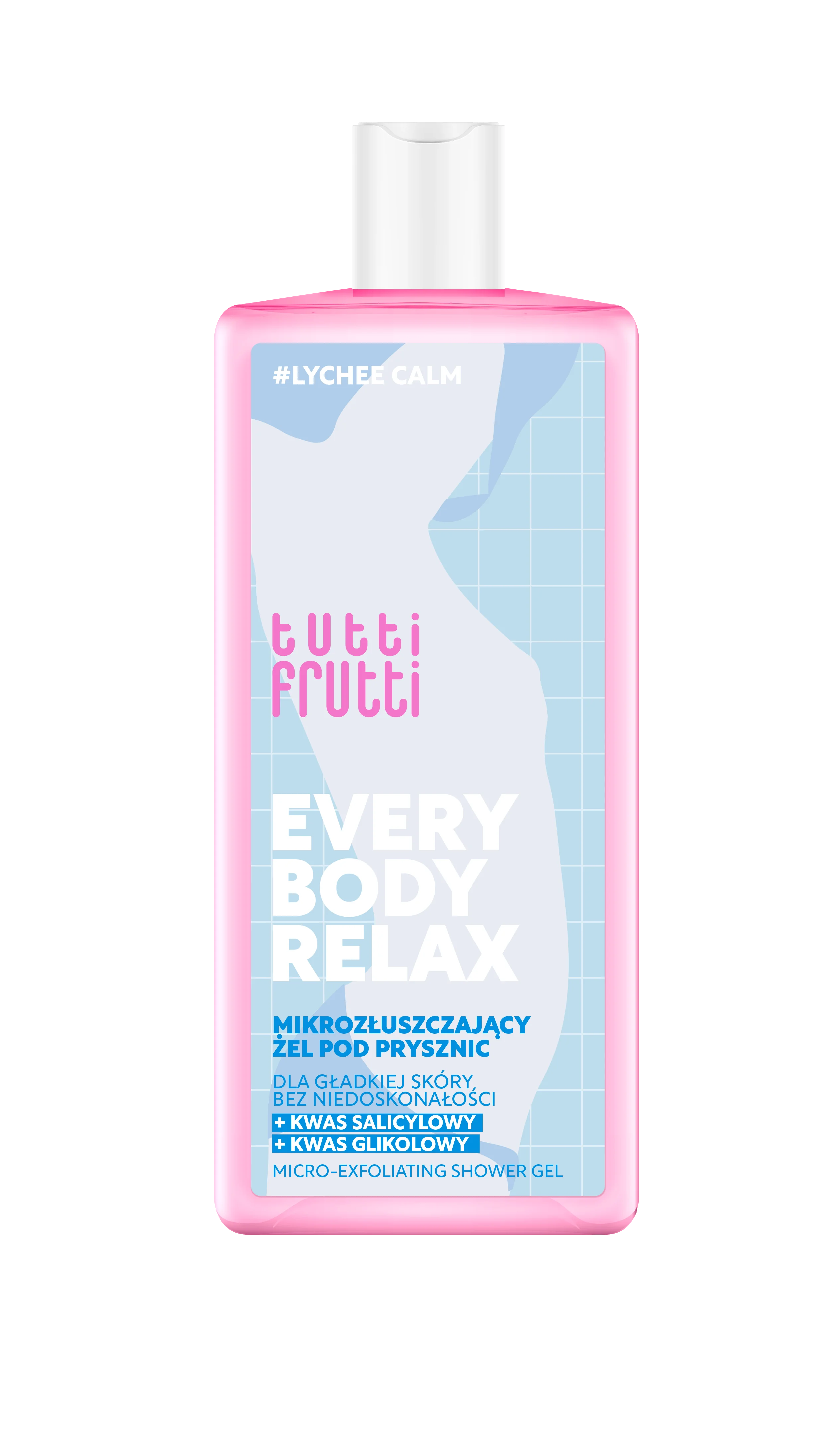 Tutti Frutti Everybody Relax #LycheeCalm mikrozłuszczający żel pod prysznic, 400 ml