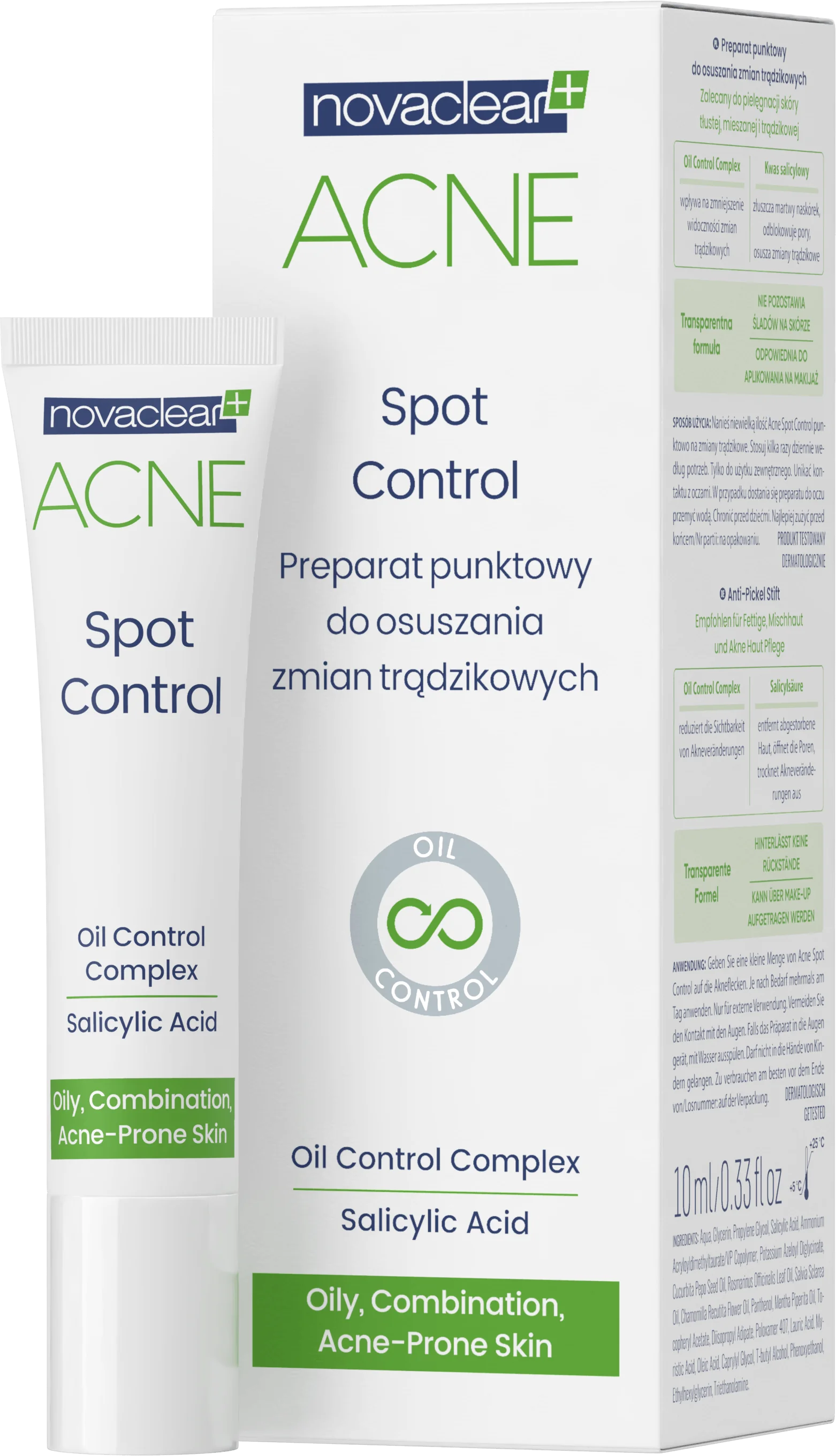 Novaclear Acne preparat punktowy do osuszania zmian trądzikowych, 10 ml