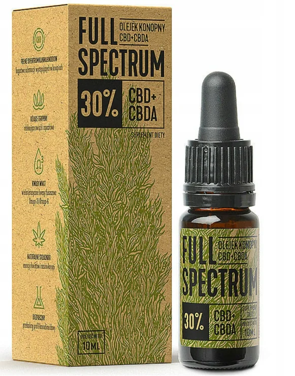 Full Spectrum CBD+CBDA, suplement diety, olejek konopny 30%, 10 ml 10 ml
