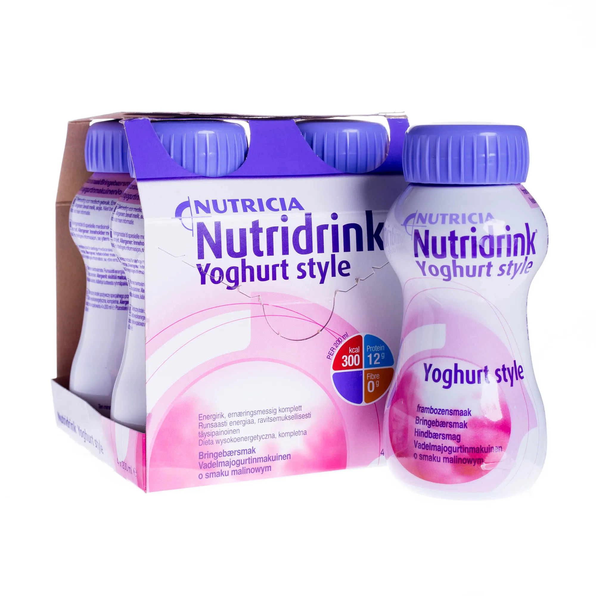 Nutridrink Yoghurt style o smaku malinowym, 4 butel. po 200 ml. 