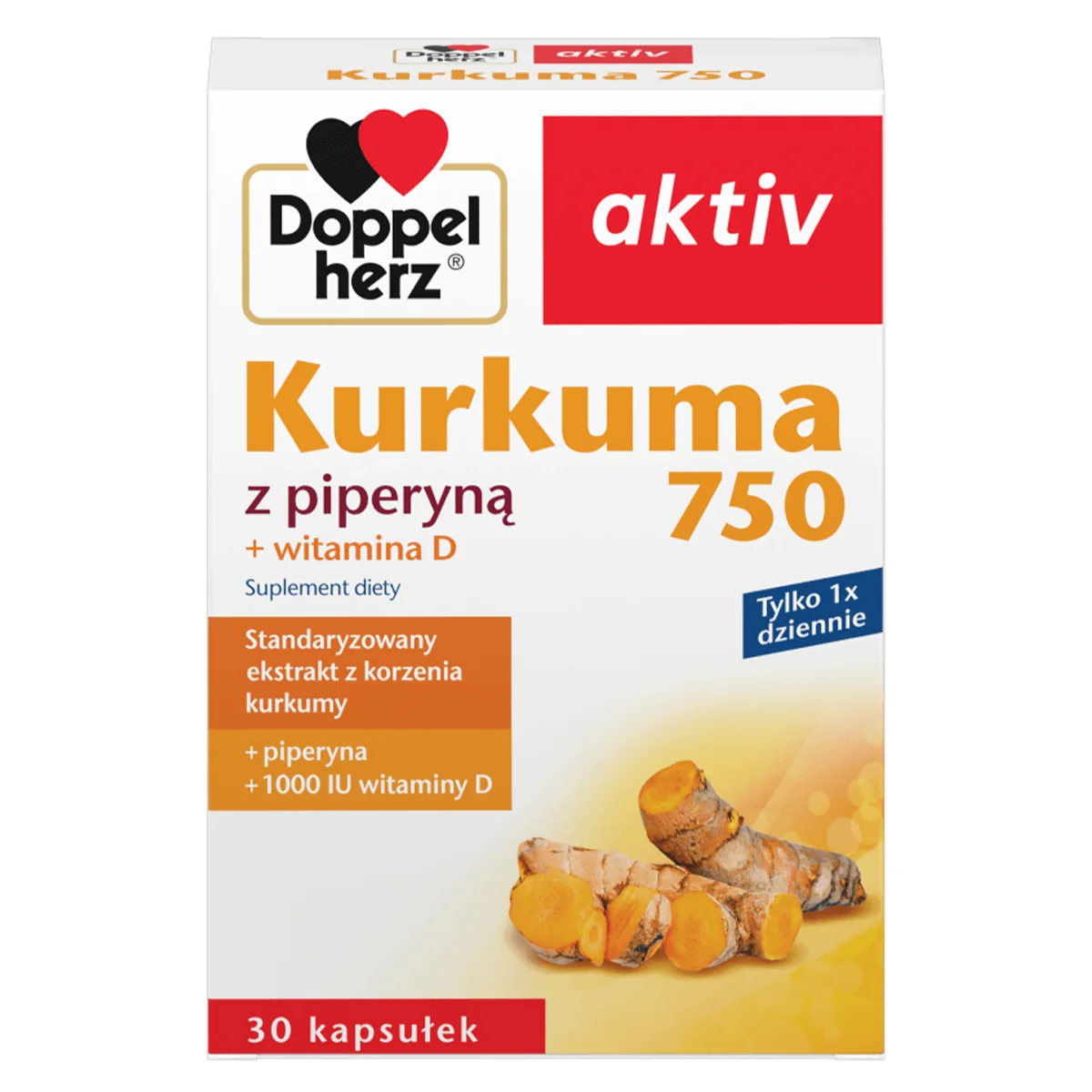 Doppelherz aktiv Kurkuma z piperyną 30 kapsułek