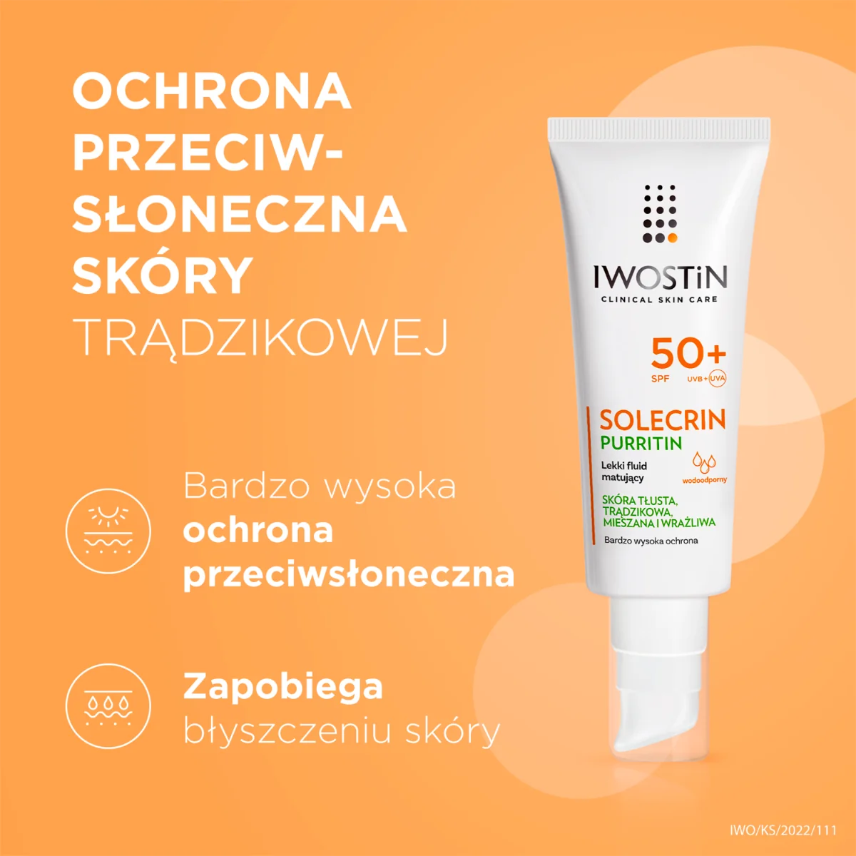 Iwostin Solecrin Purritin lekki fluid matujący SPF 50+, 40 ml