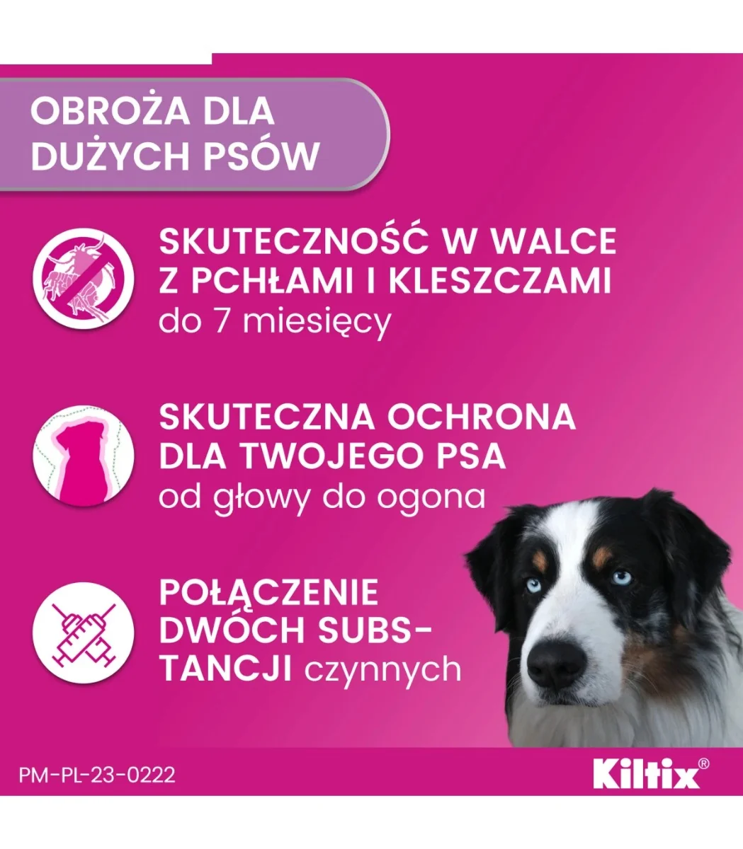 Kiltix 4,5 g + 1,013 g, obroża dla dużych psów, 1 sztuka
