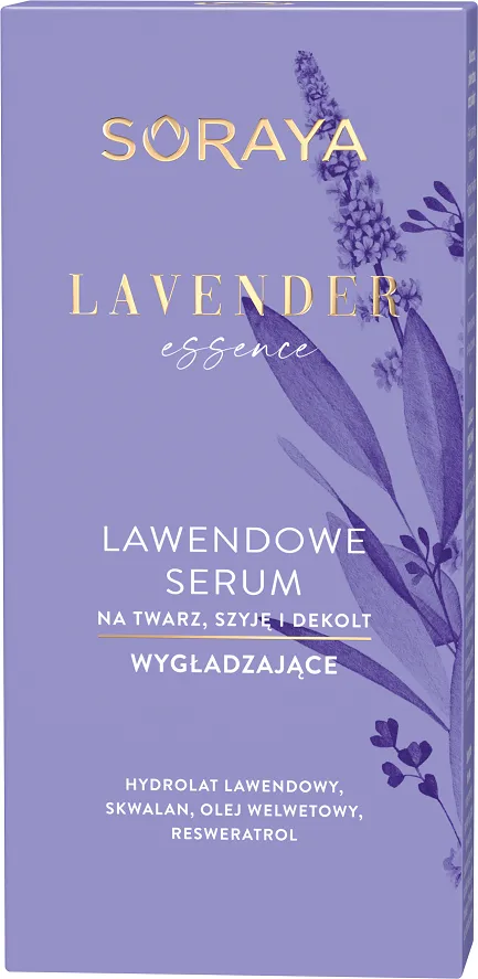Soraya Lavender Essence lawendowe serum wygładzające na twarz szyję i dekolt, 30 ml to