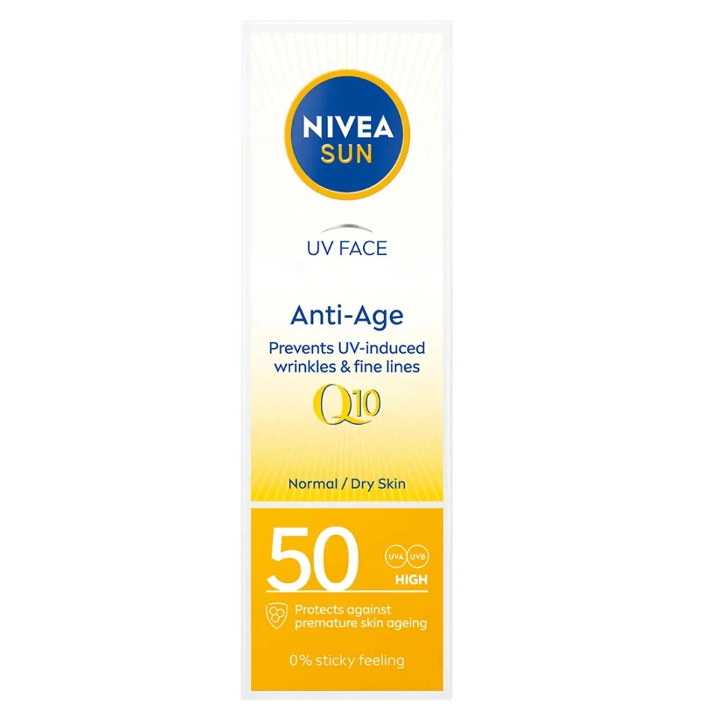 Nivea Sun UV Face Anti-Age Q10 przeciwzmarszczkowy krem przeciwsłoneczny do twarzy SPF 50, 50 ml