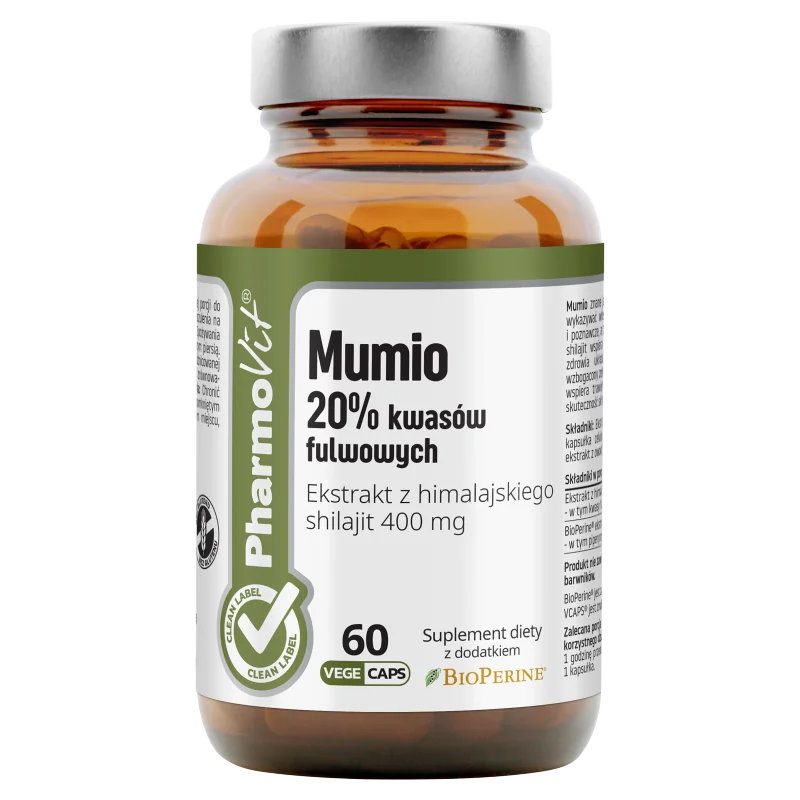 Pharmovit Mumio 20% kwasów fulwowych suplement diety, 60 kapsułek