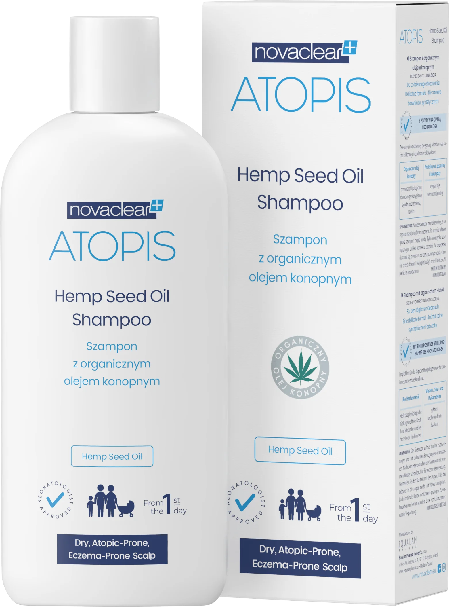 Equalan Novaclear Atopis Hemp Seed Oil Shampoo szampon z olejkiem konopnym, 250 ml