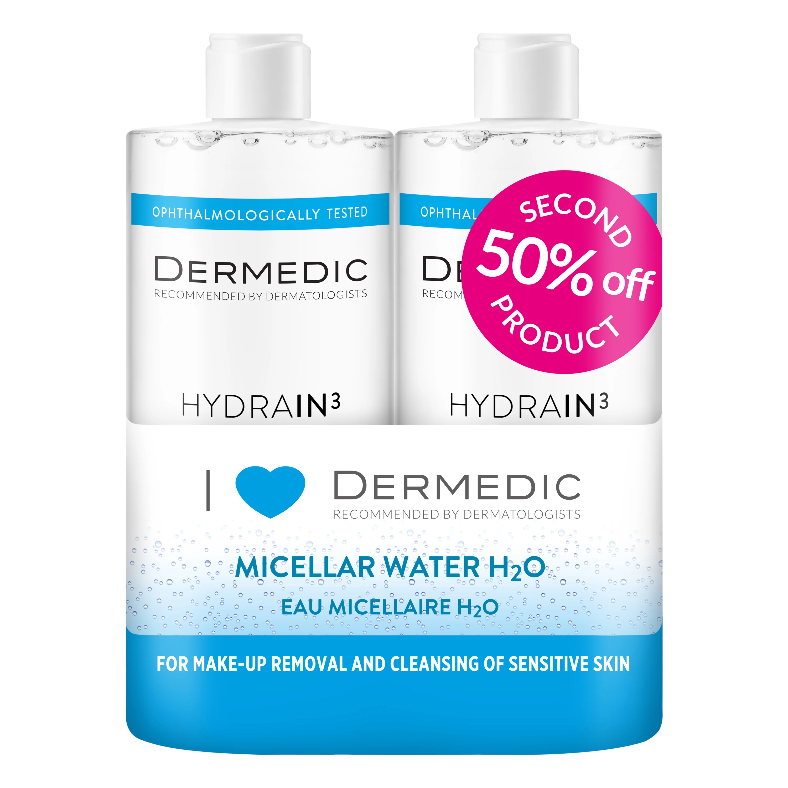 Dermedic Hydrain 3 Hialuro Duopack płyn micelarny, 2 x 500 ml