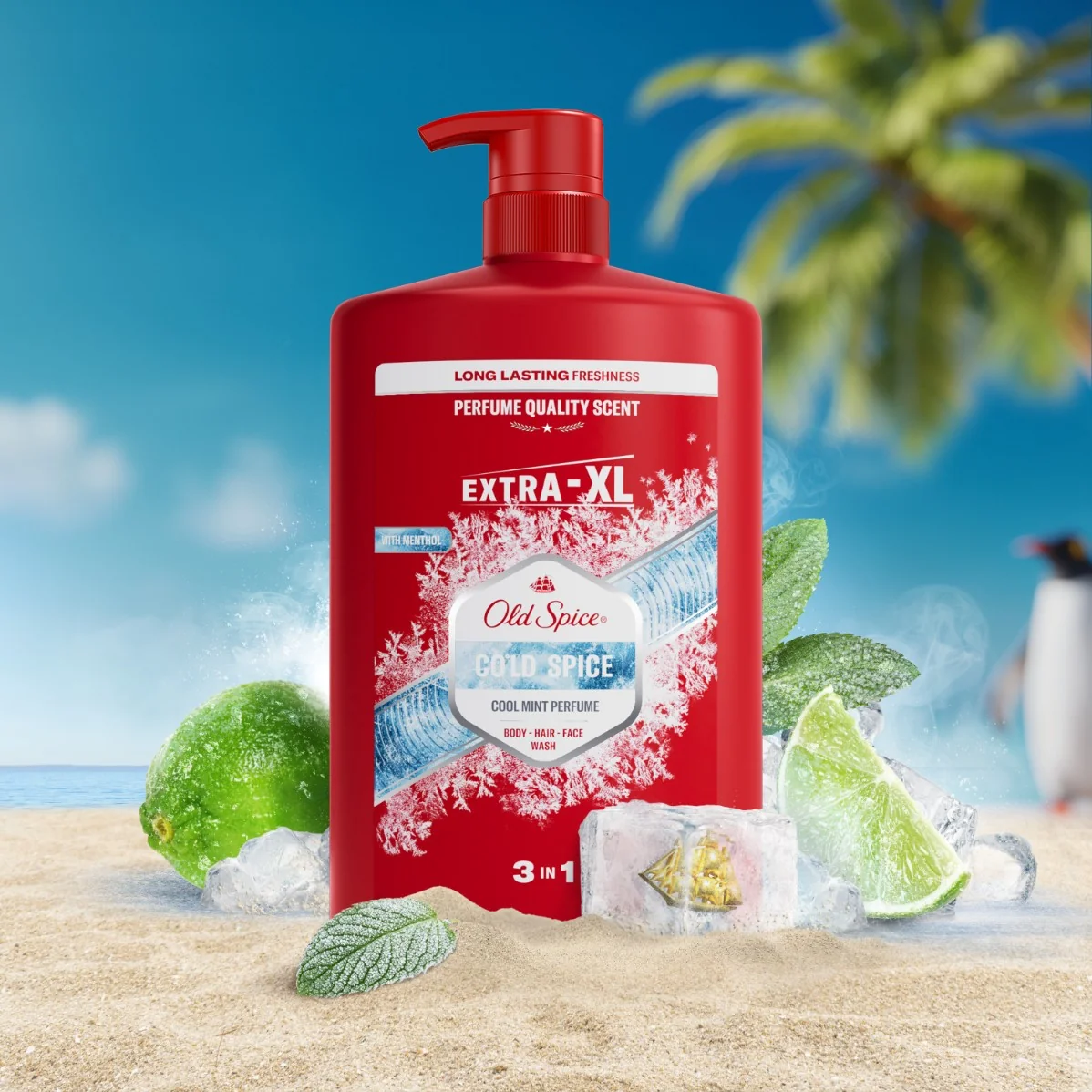 Old Spice Cold Spice płyn do kąpieli, żel pod prysznic i szampon 3w1, 1000 ml