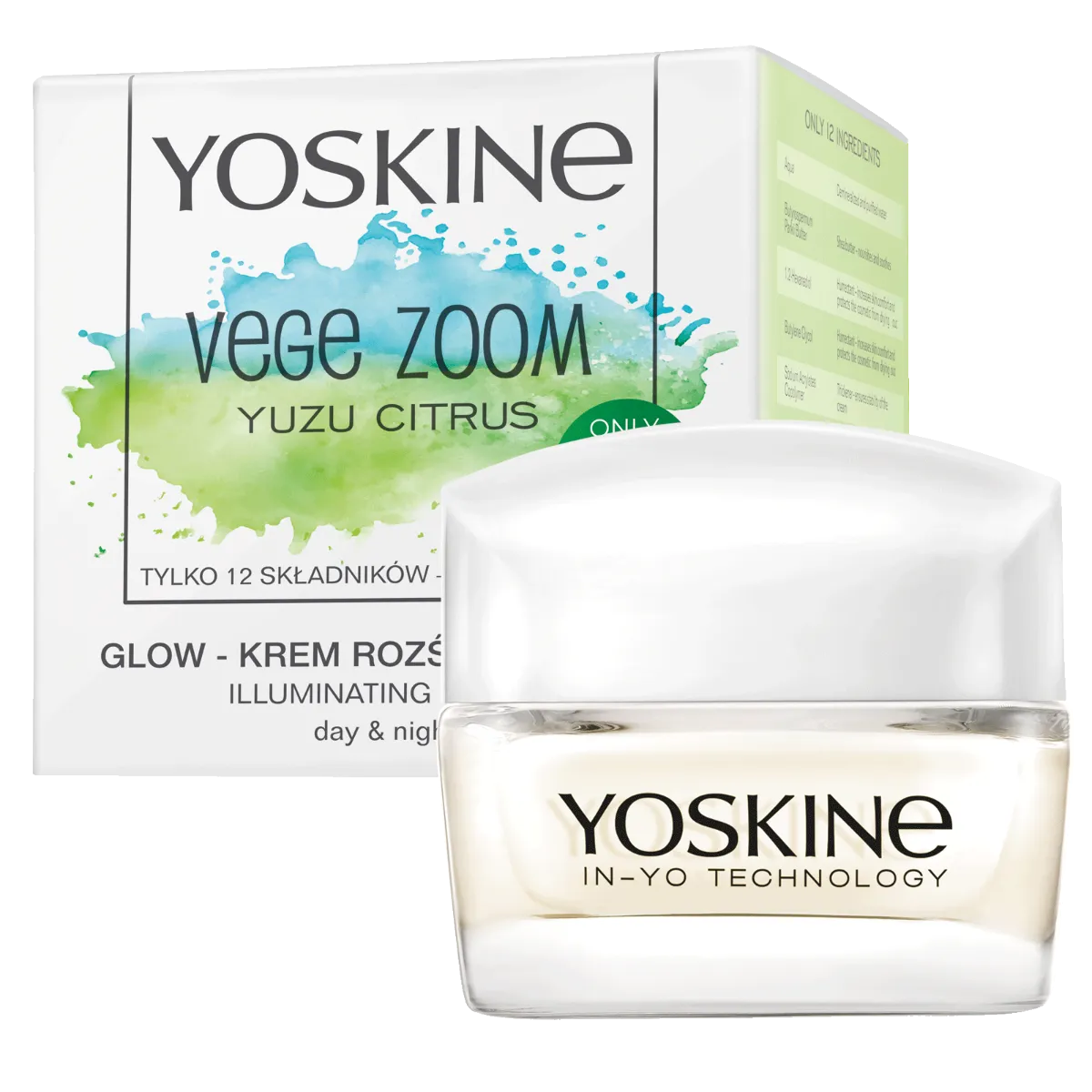 Yoskine Vege Zoom krem rozświetlający Yuzu Citrus, 50 ml