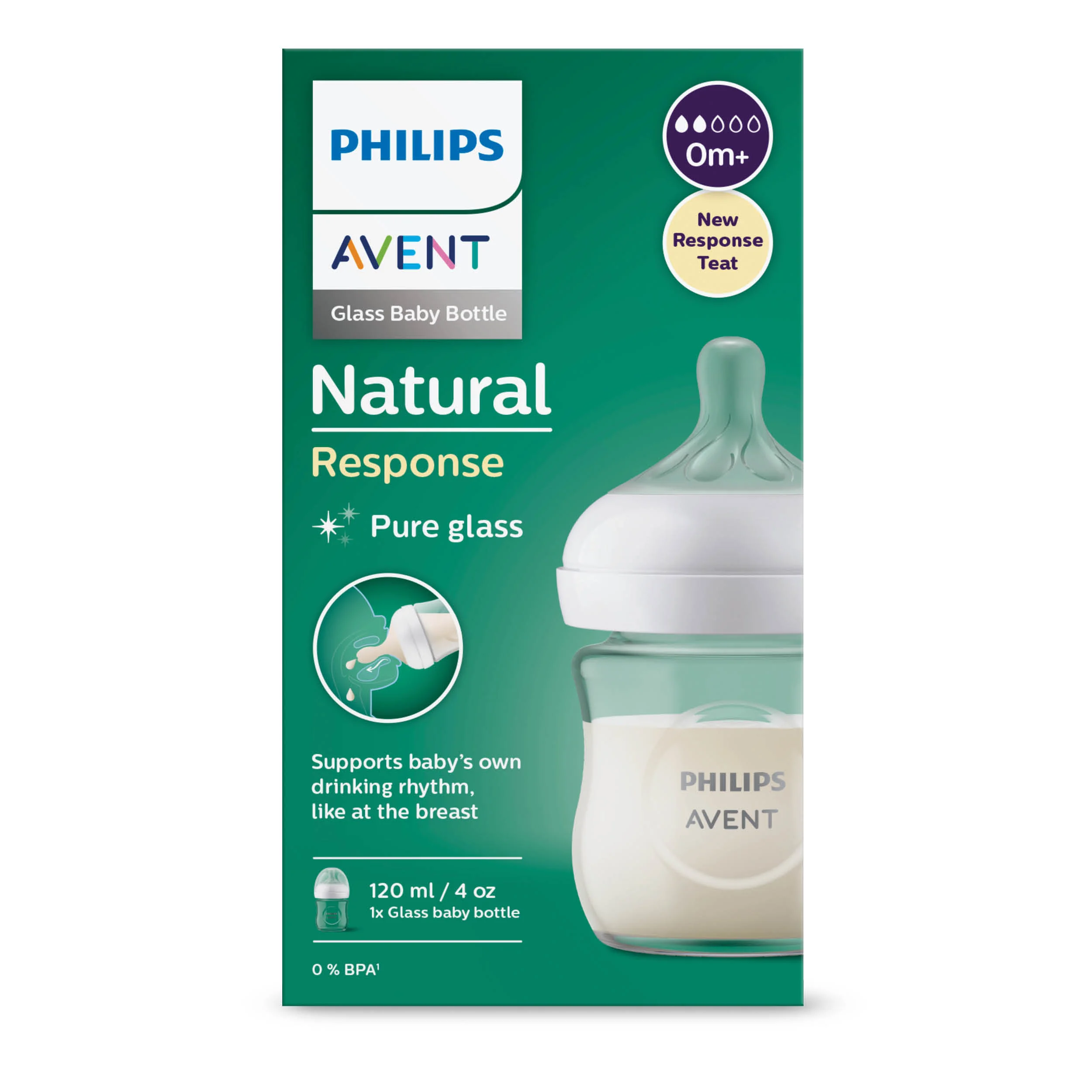 Philips Avent responsywna butelka dla niemowląt Natural SCY930/01 szklana, 120 ml
