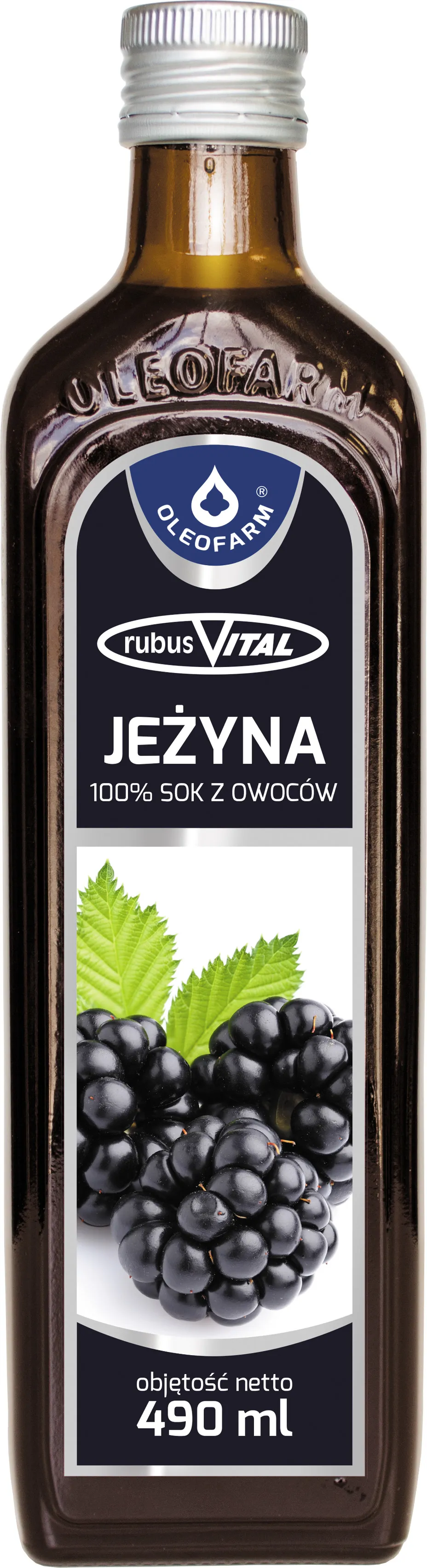 Oleofarm RubusVital Sok z Jeżyn 100%, 490 ml