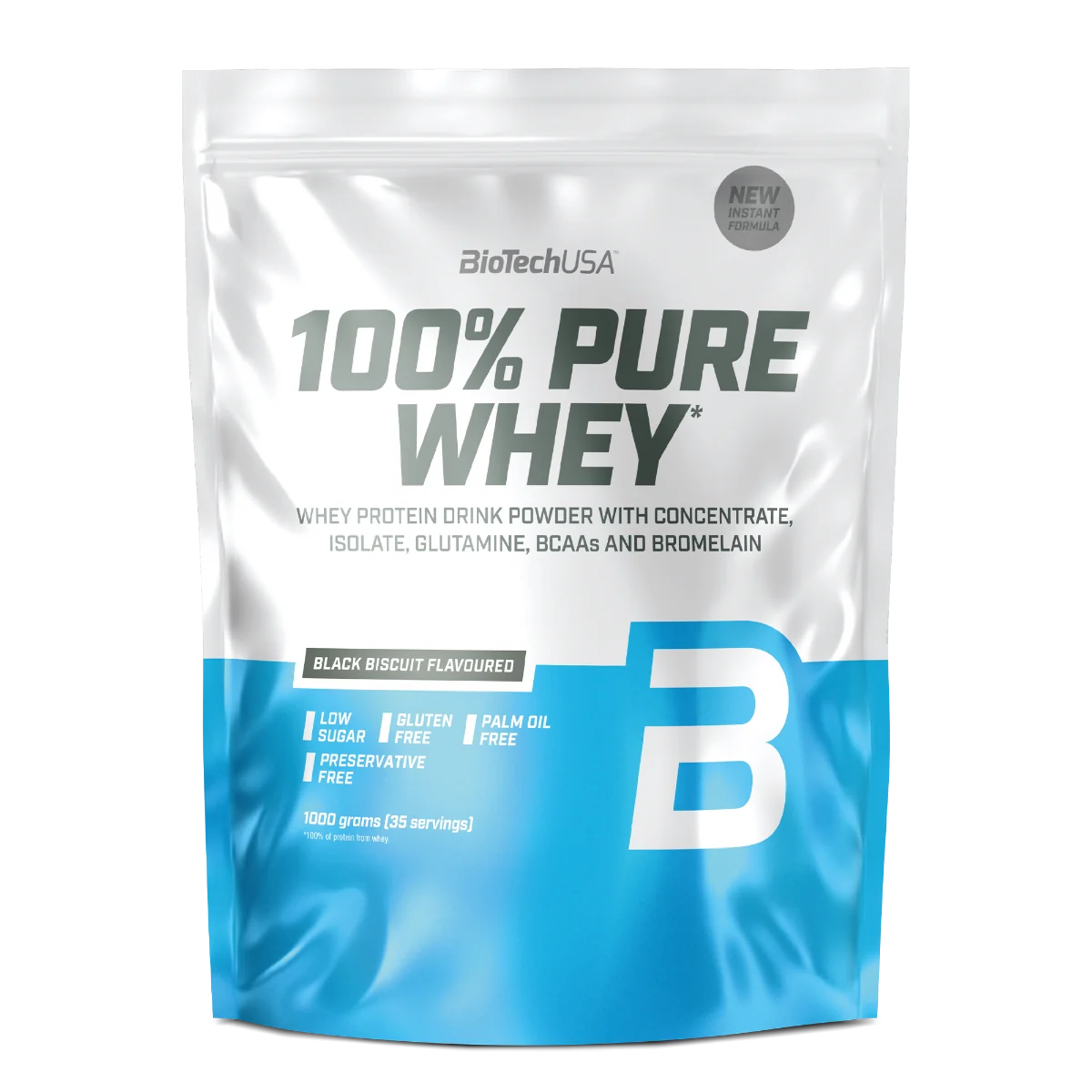 BioTechUSA 100% Pure Whey o smaku black biscuit, proszek 1000 g