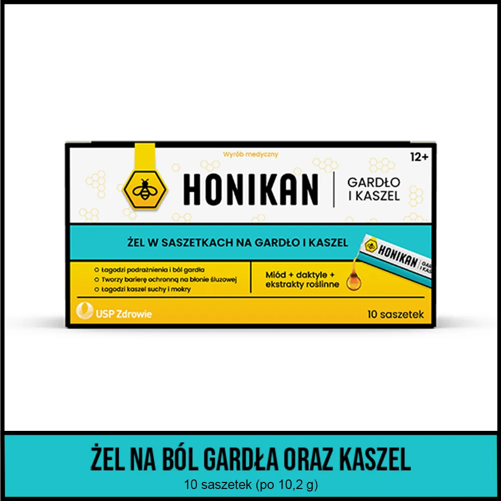 Honikan Gardło i Kaszel, żel, 10 saszetek 