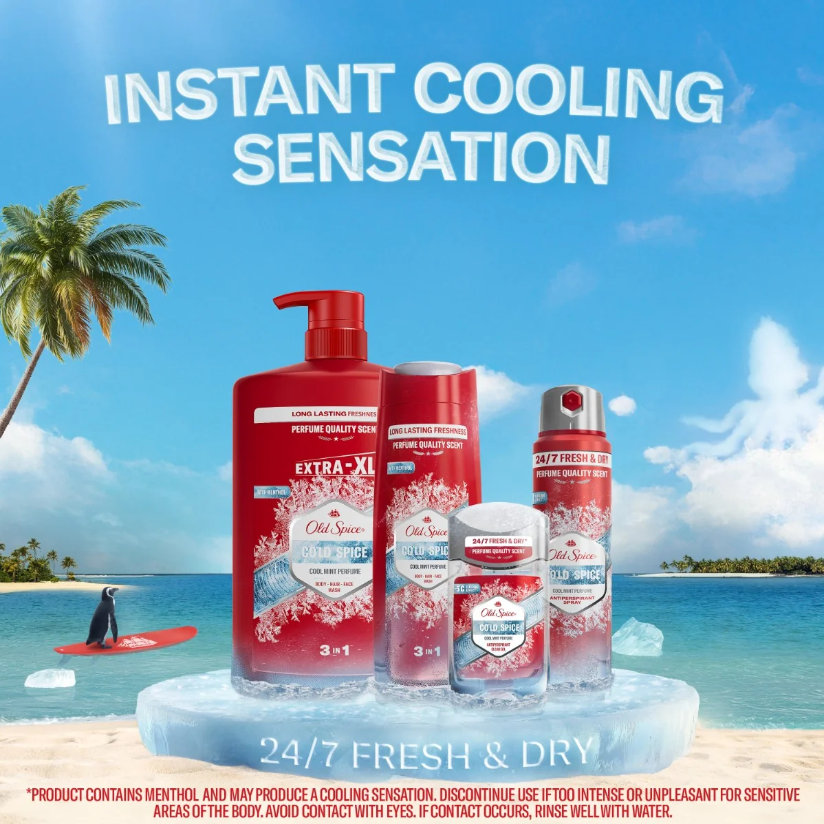 Old Spice Cold Spice płyn do kąpieli, żel pod prysznic i szampon 3w1, 1000 ml