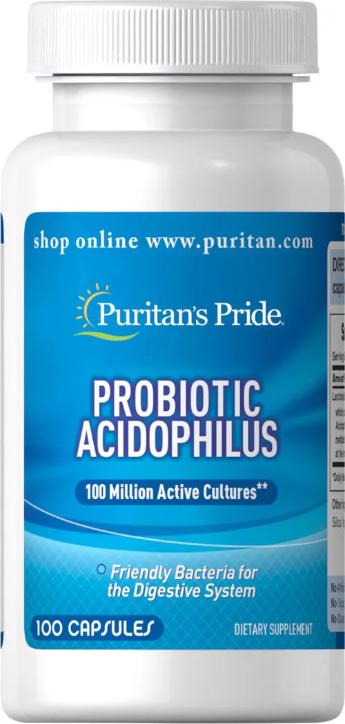Puritan's Pride Probiotic Acidophilus, suplement diety, 100 kapsułek