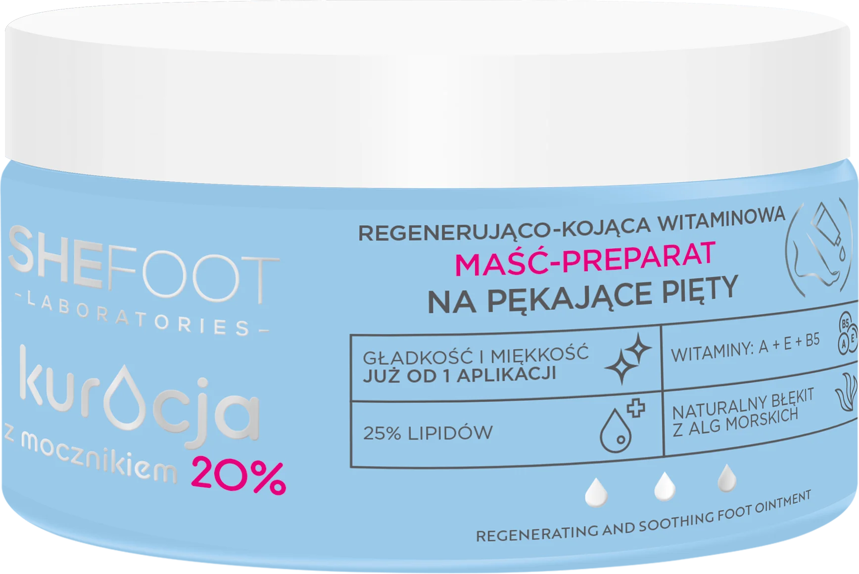 SheeFoot Kuracja z mocznikiem regenerująco-kojąca witaminowa maść-preparat na pękające pięty - mocznik 20%, 80 g