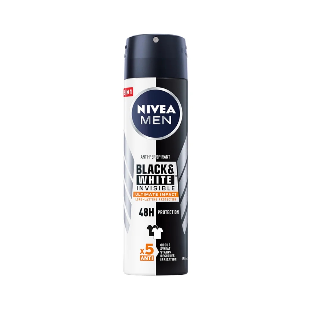 Nivea Black & White Ultimate Impact antyperspirant w sprayu, 150 ml