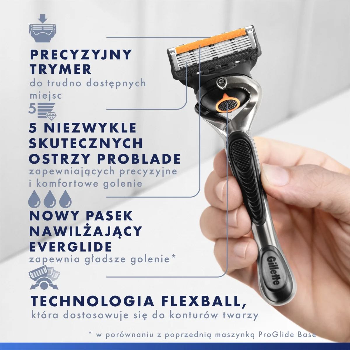 Gillette Proglide wkład do maszynki manualnej do golenia dla mężczyzn, 4 szt.