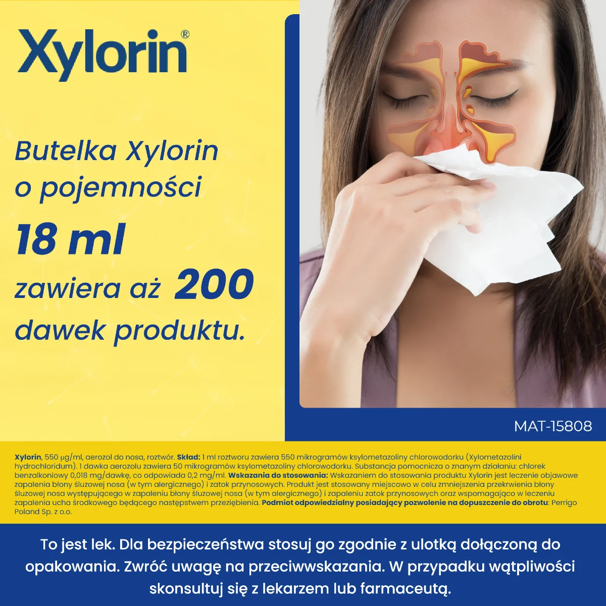 Xylorin 550 μg/ml, aerozol do nosa, 18 ml