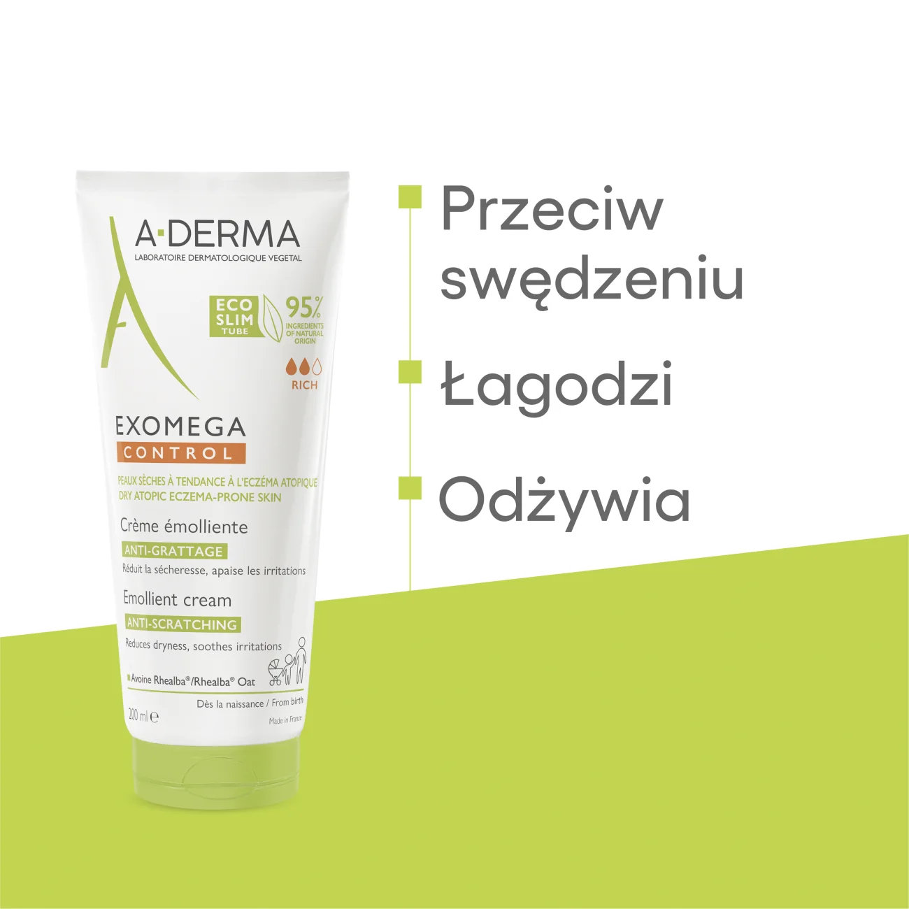 A-DERMA Exomega Control Krem emolient, 200 ml