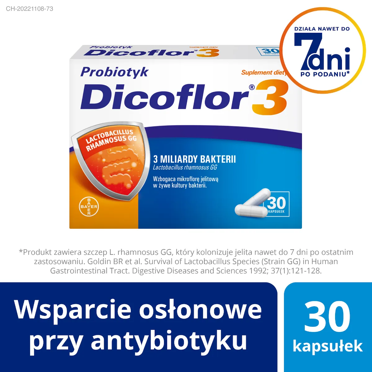 Dicoflor 3, suplement diety, 30 kapsułek