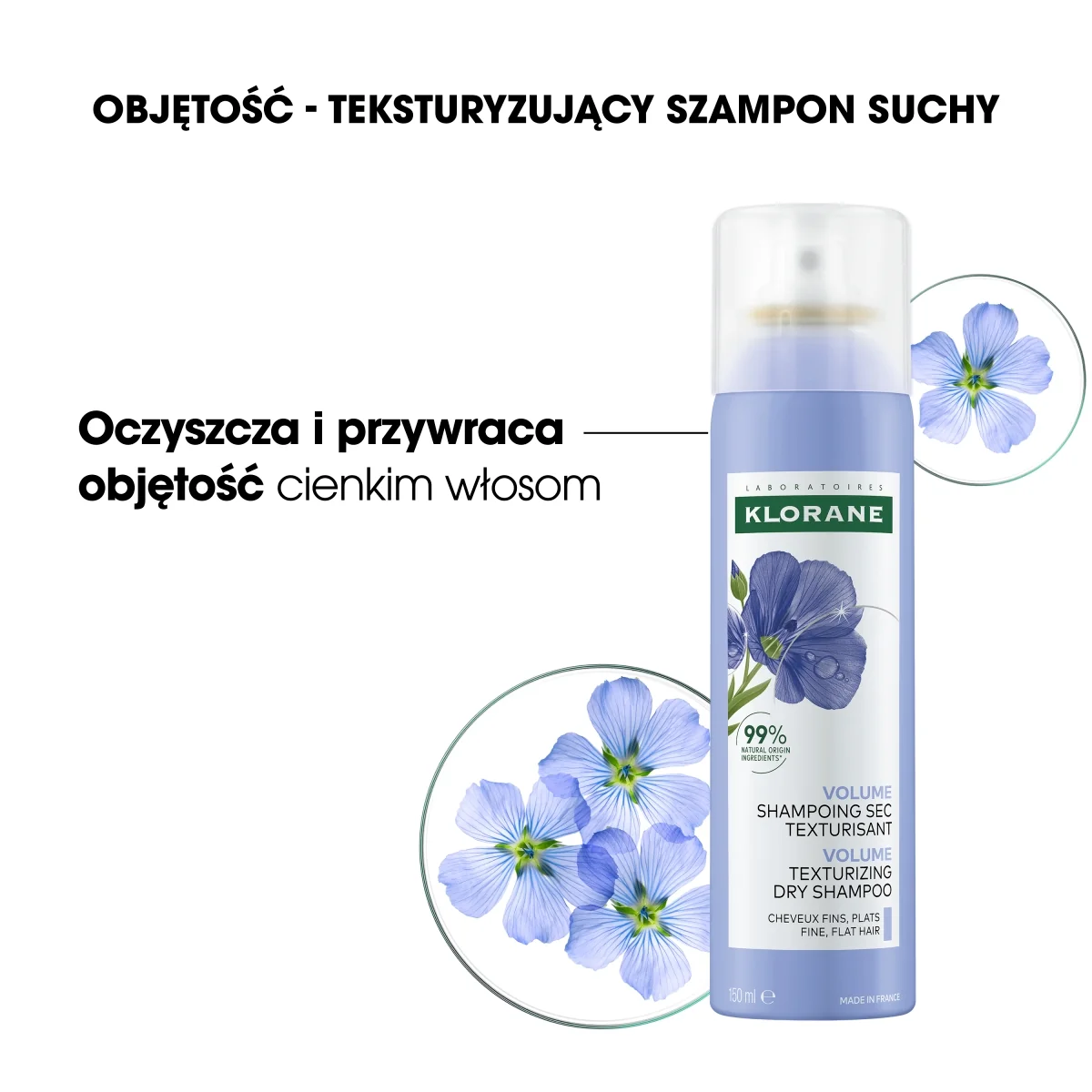 Klorane teksturujący szampon suchy, 150 ml