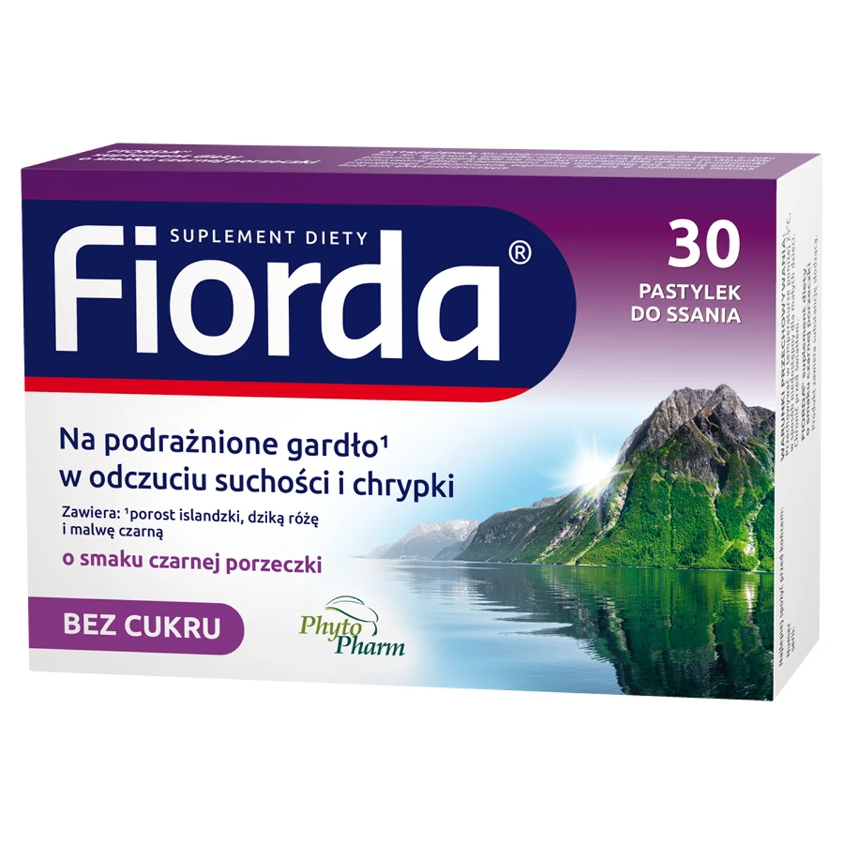 Fiorda 30 pastylek do ssania o smaku porzeczkowym