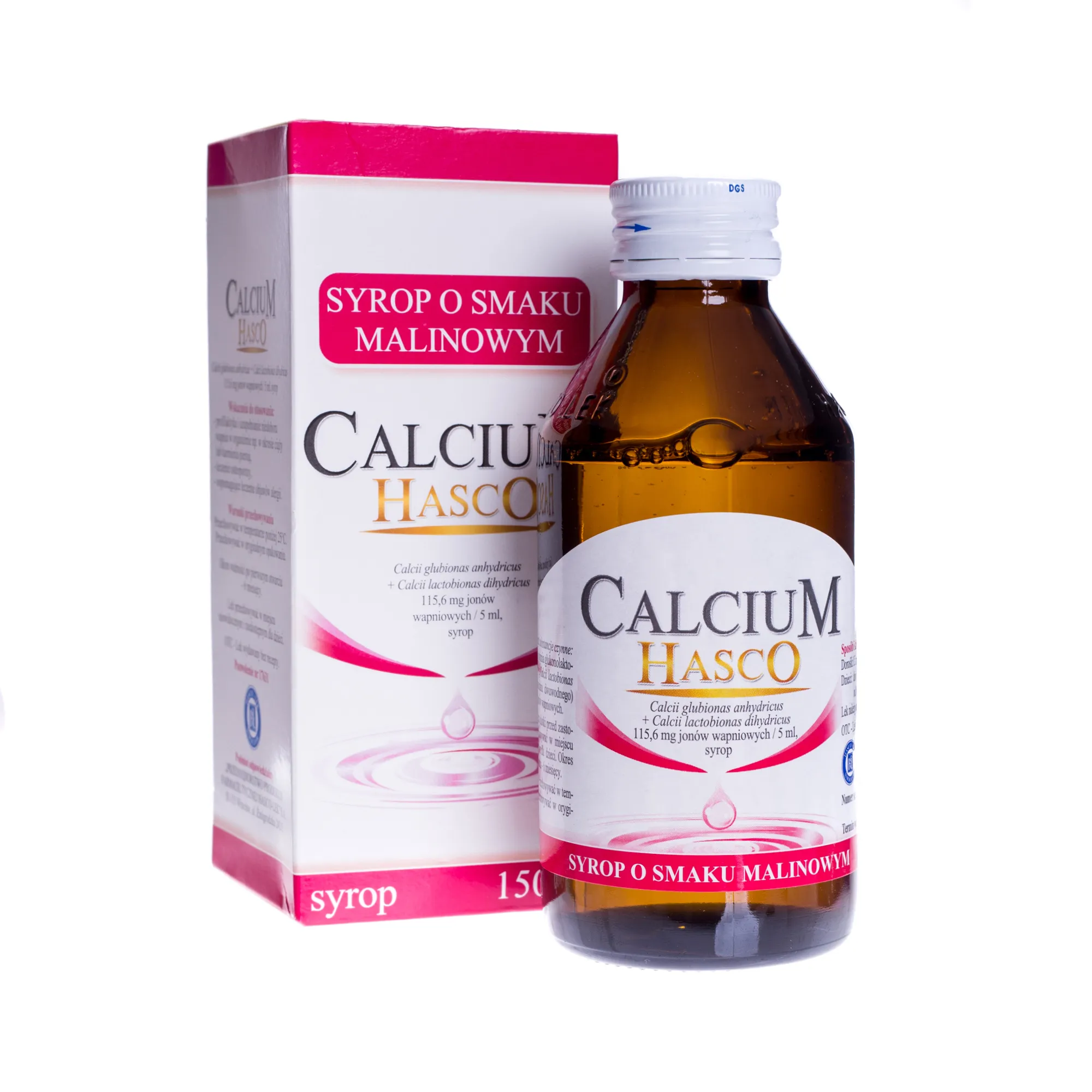 Calcium Hasco, syrop o smaku malinowym, 150 ml