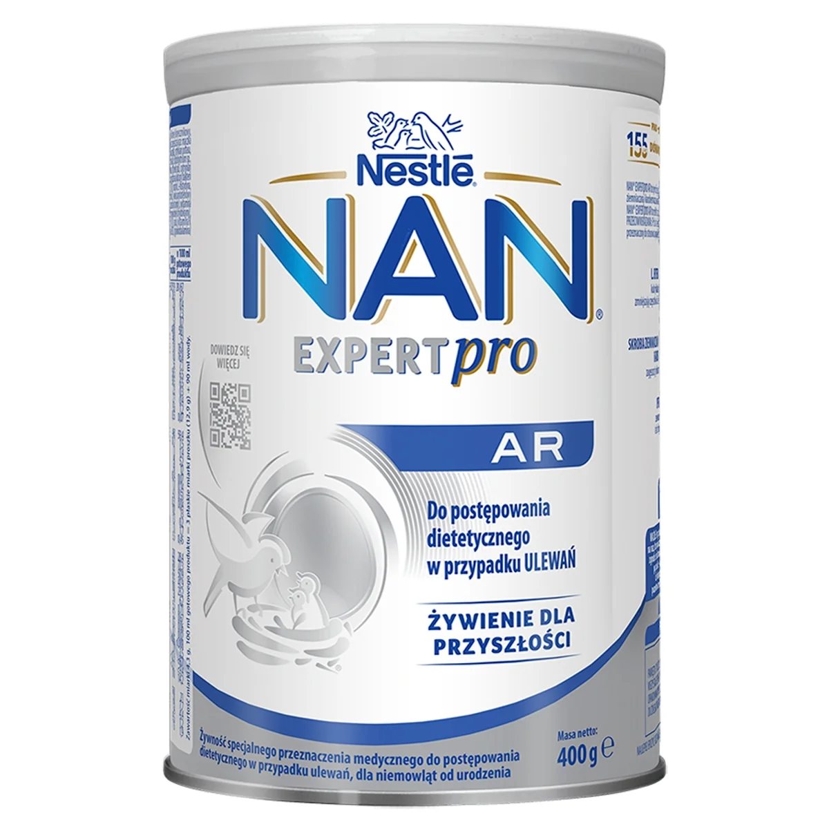 Nestle Nan Expert Pro AR do postępowania dietetycznego w przypadku ulewań, dla niemowląt od urodzenia, 400 g