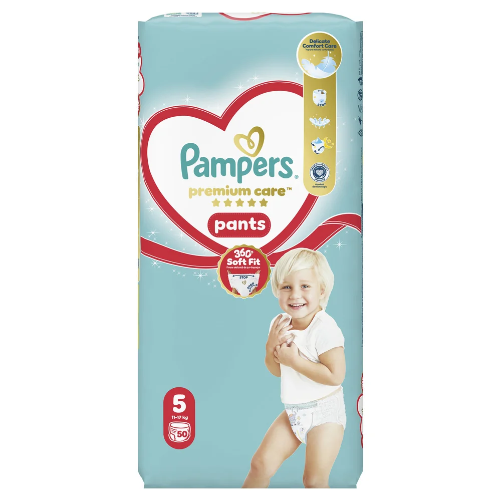 Pampers Premium Care Pants 5 pieluchomajtki, rozmiar 5, 11-17 kg, 50 sztuk