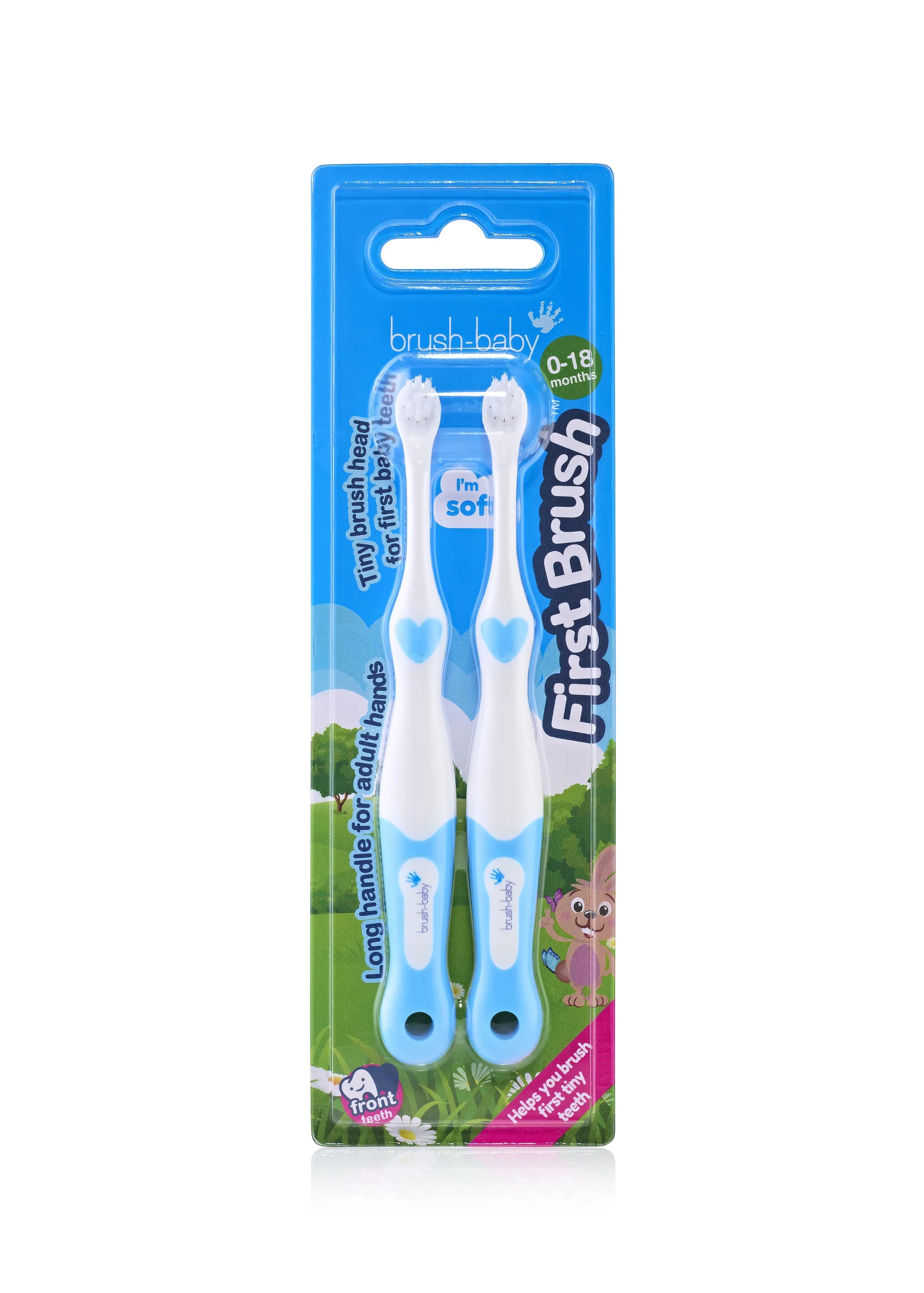 Brush-Baby FirstBrush szczoteczki do zębów dla dzieci 0-18 miesięcy, 2 sztuki