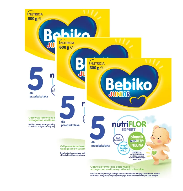 Bebiko Junior 5 Odżywcza formuła na bazie mleka dla przedszkolaka,  3 x 600 g