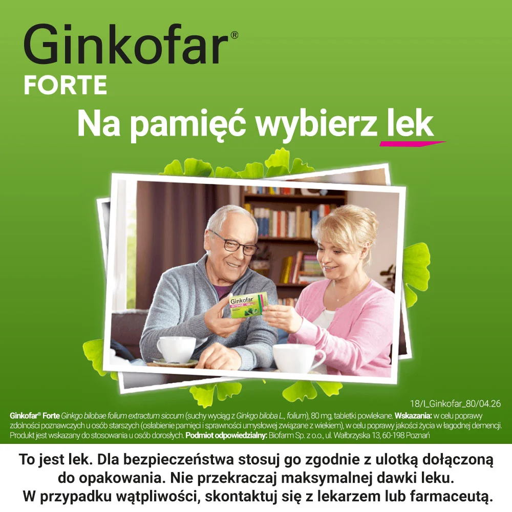 Ginkofar Forte 80 mg, 60 tabletek powlekanych