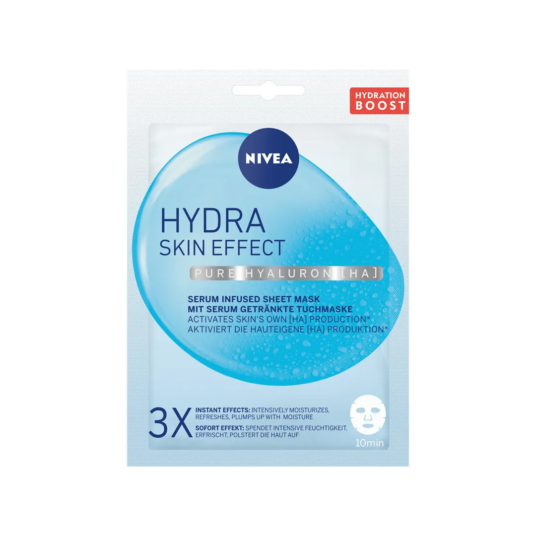 Nivea Hydra Skin Effect nawadniająca maska w płachcie z kwasem hialuronowym, 1 sztuka