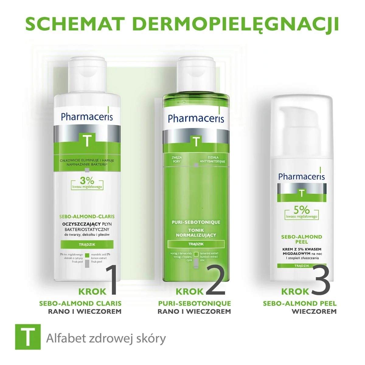 Pharmaceris T Sebo-Almond Peel krem z 5% kwasem migdałowym na noc I stopień złuszczania, 50 ml