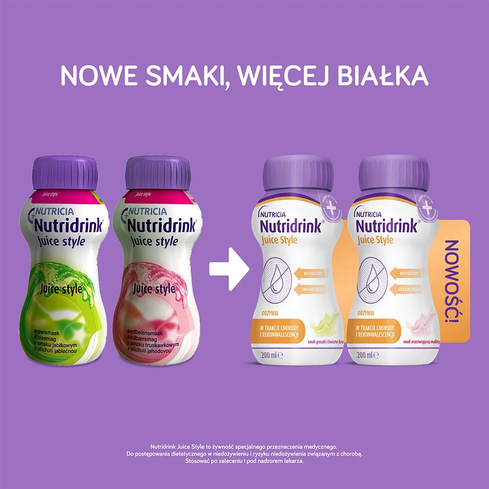 Nutridrink Juice Style smak maliny, 4 x 200 ml